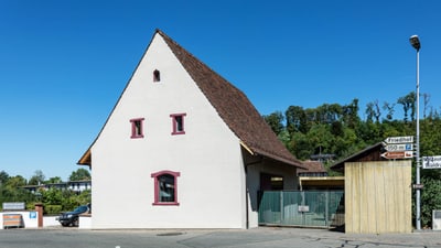 Frontansicht der Baslerhofscheune in Bettingen