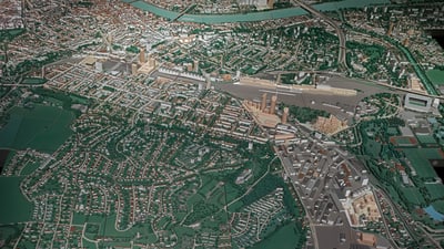 Stadtmodell von Basel im Massstab 1:1000