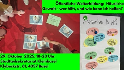 Einladung zu Veranstaltung über häusliche Gewalt in Basel, Info im Text untendran