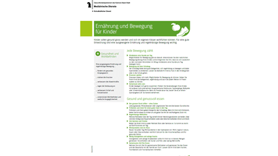 Informationsblatt über Ernährung und Bewegung für Kinder