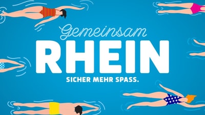 Illustration von schwimmenden Personen
