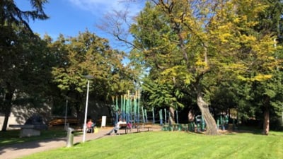 Der Spielplatz auf der Theodorsgraben-Anlage.