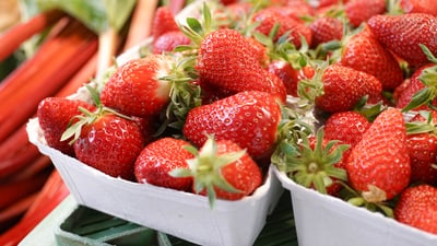 Strawberries from the Basel city market.