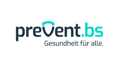 Logo von prevent.bs mit Slogan Gesundheit für alle.