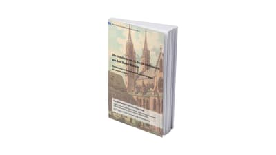 Buch mit einem Bild von Kathedrale auf dem Cover.
