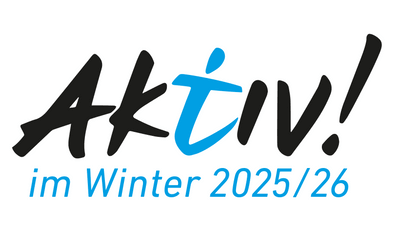 Logo mit Text 'Aktiv! im Winter 2025/26'.