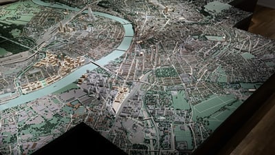 Das Bild zeigt einen Ausschnitt des Stadtmodells von Basel.