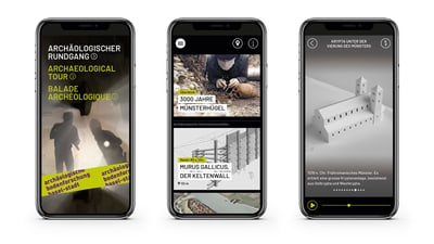 Bilder von der App zum Archäologischen Rundgang