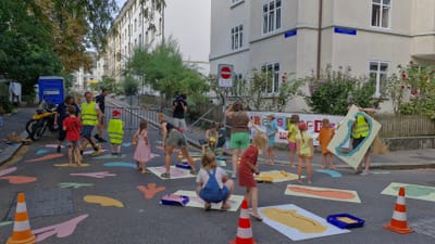 Malaktion mit der Quartierbevölkerung