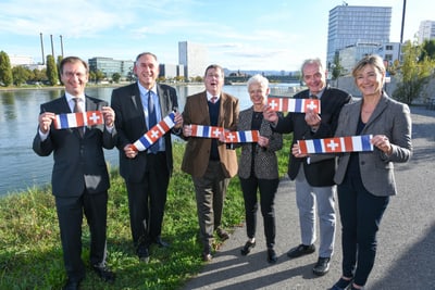 Gruppenbild Eröffnung Rheinuferweg