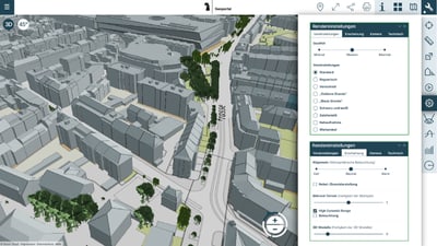 Einstellung der Rendereigenschaften in MapBS 3D.