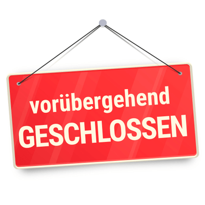 Schild mit Aufschrift 'vorübergehend geschlossen'