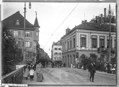 Blick in die Greifengasse um 1901. Staatsarchiv Basel-Stadt, NEG A 1667