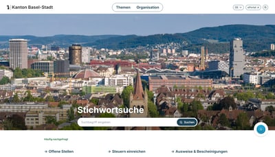 Stadtansicht von Basel-Stadt Webseite.