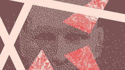 Abstraktes Design mit Punkten und geometrischen Formen.