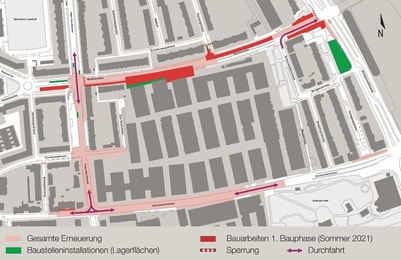 Umleitungsplan Erneuerung Wettsteinallee