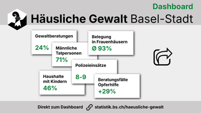 Dashboard-Statistik zu häuslicher Gewalt in Basel-Stadt.