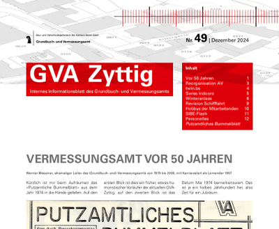 Titelseite des GVA Zyttig Newsletters, Dezember 2024.