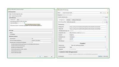 Zwei geöffnete Software-Einstellungen auf einem Computerbildschirm.
