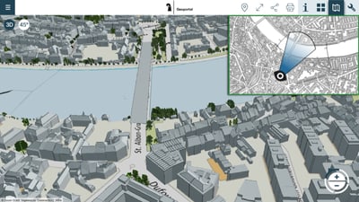 Hervorhebung der Übersichtskarte in MapBS 3D.