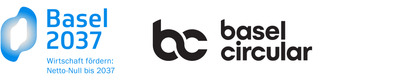 Logos von Basel 2037 und Basel Circular.